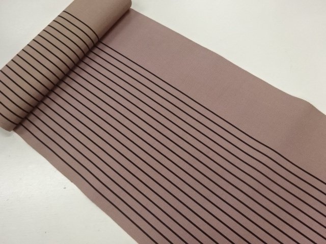 JAPANESE KIMONO / ANTIQUE BOLT FOR OBI / SILK / WOVEN STRIPE